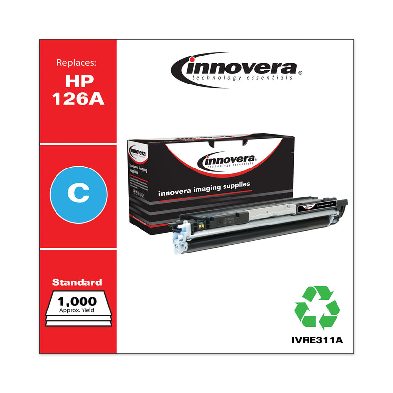 Innovera Remanufactured Cyan Toner, Replacement for 126A (CE311A), 1,000 Page-Yield