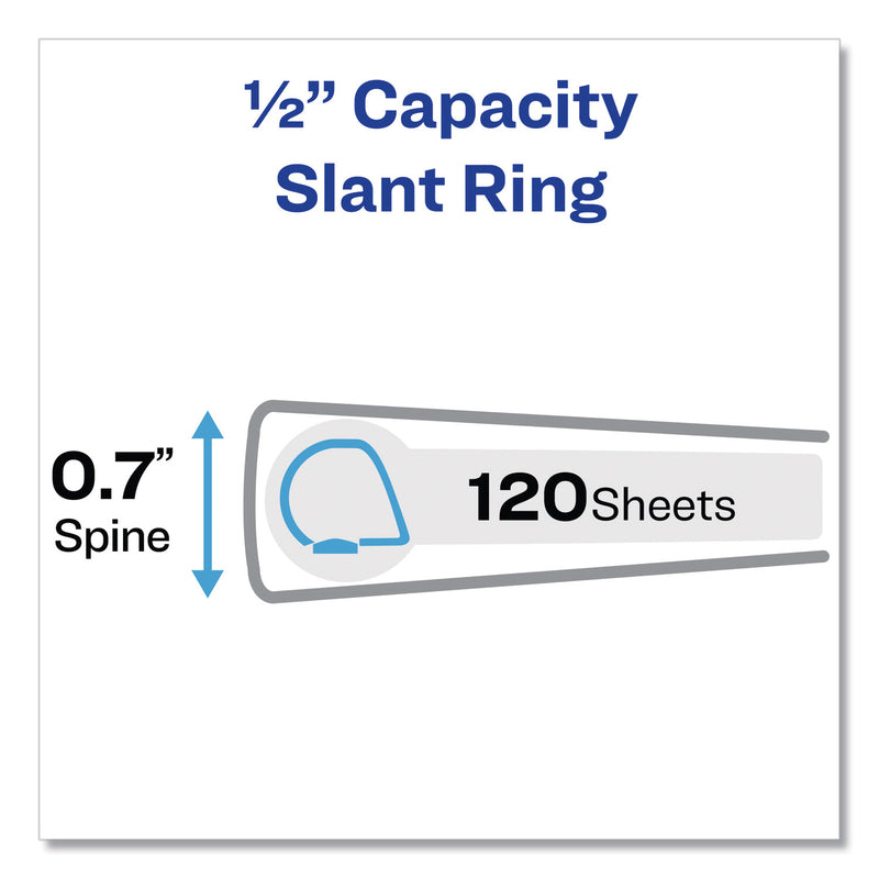 Avery Heavy-Duty View Binder with DuraHinge and One Touch Slant Rings, 3 Rings, 0.5" Capacity, 11 x 8.5, White