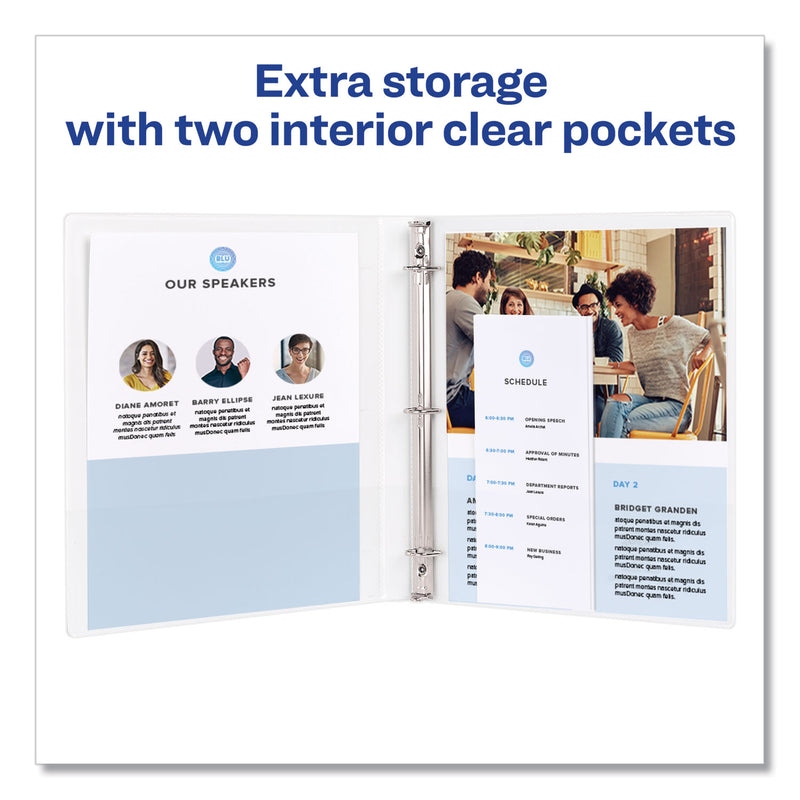 Avery Framed View Heavy-Duty Binders, 3 Rings, 0.5" Capacity, 11 x 8.5, White