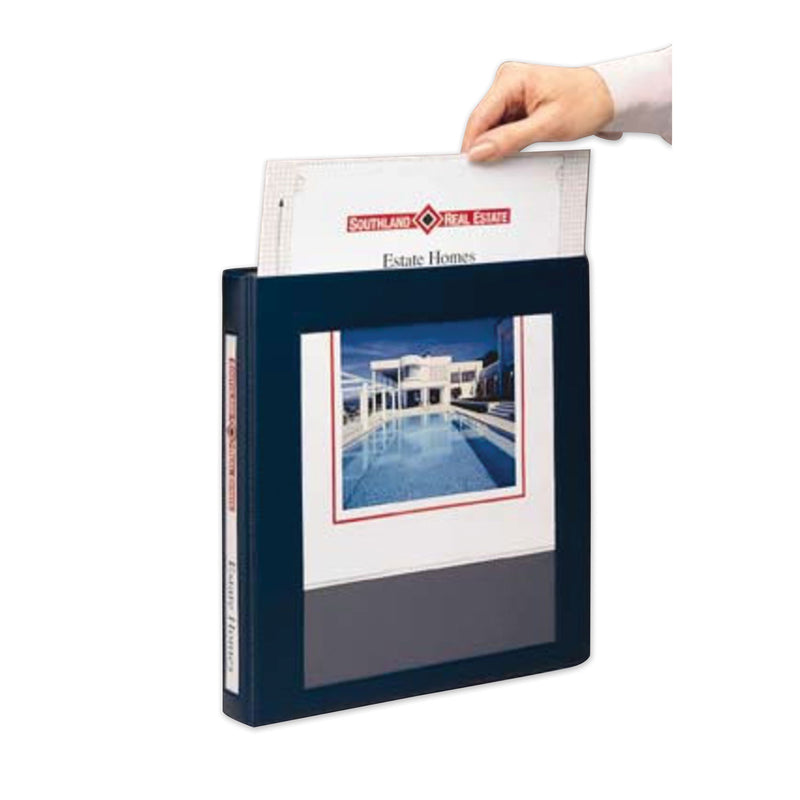 Avery Framed View Heavy-Duty Binders, 3 Rings, 2" Capacity, 11 x 8.5, Navy Blue