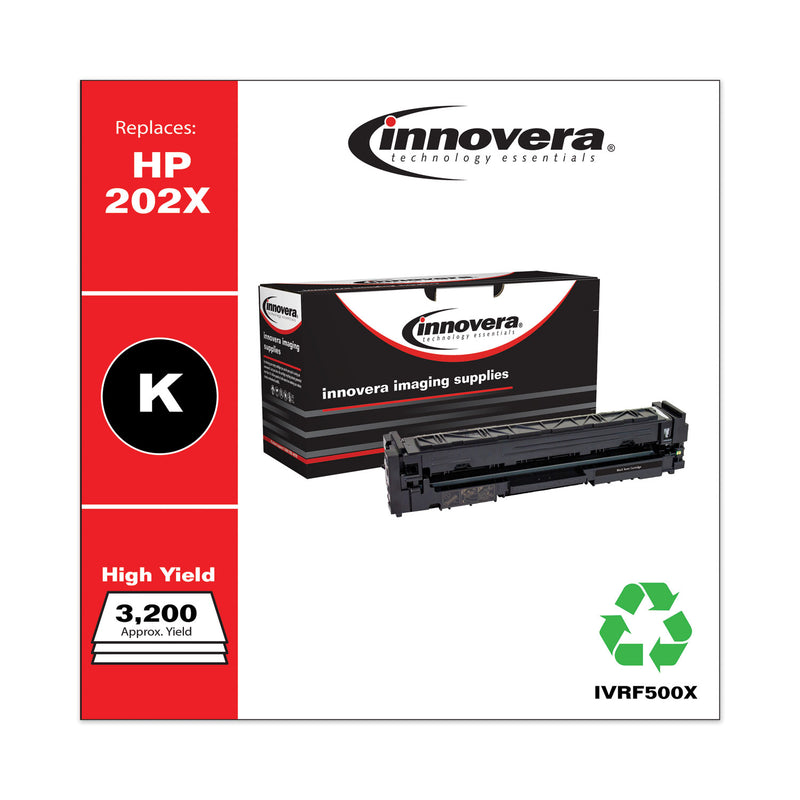 Innovera Remanufactured Black High-Yield Toner, Replacement for 202X (CF500X), 3,200 Page-Yield