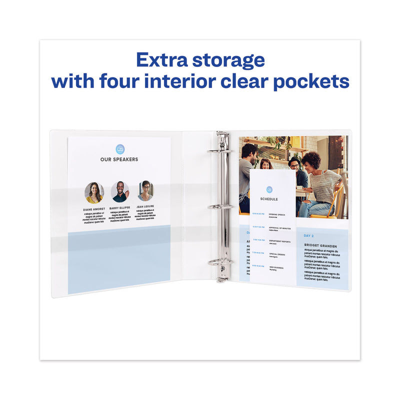 Avery TouchGuard Protection Heavy-Duty View Binders with Slant Rings, 3 Rings, 2" Capacity, 11 x 8.5, White