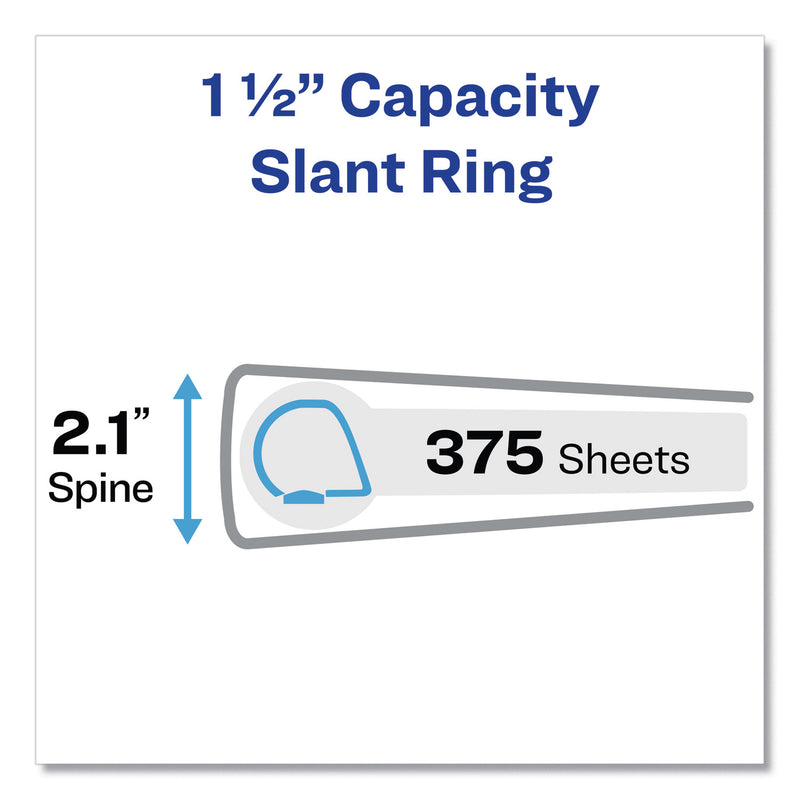 Avery TouchGuard Protection Heavy-Duty View Binders with Slant Rings, 3 Rings, 1.5" Capacity, 11 x 8.5, White