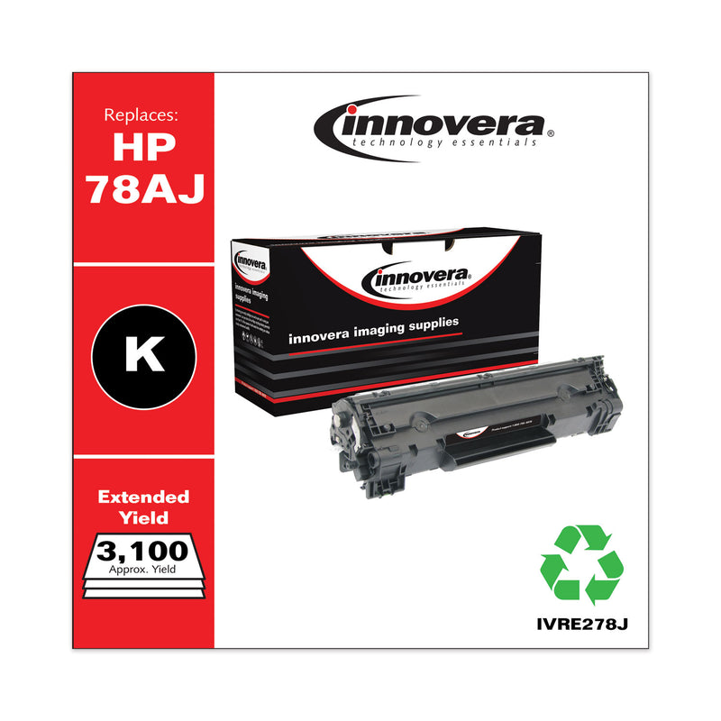 Innovera Remanufactured Black Extended-Yield Toner, Replacement for 78A (CE278AJ), 3,100 Page-Yield