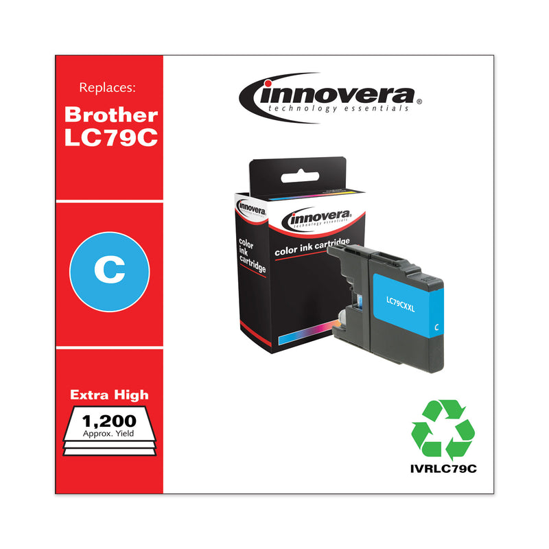 Innovera Remanufactured Cyan Extra High-Yield Ink, Replacement for LC79C, 1,200 Page-Yield