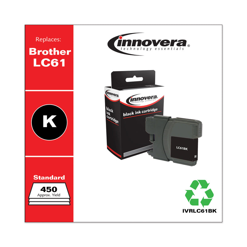 Innovera Remanufactured Black Ink, Replacement for LC61BK, 450 Page-Yield