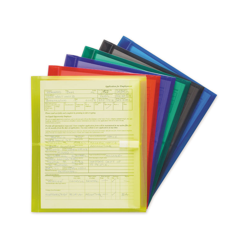 Smead Poly Side-Load Envelopes, Fold-Over Closure, 9.75 x 11.63, Assorted Colors, 6/Pack