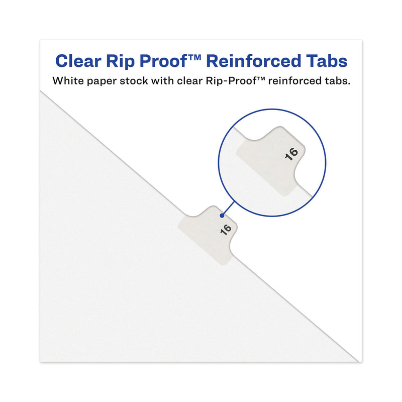Avery-Style Preprinted Legal Bottom Tab Dividers, 26-Tab, Exhibit P, 11 x 8.5, White, 25/Pack