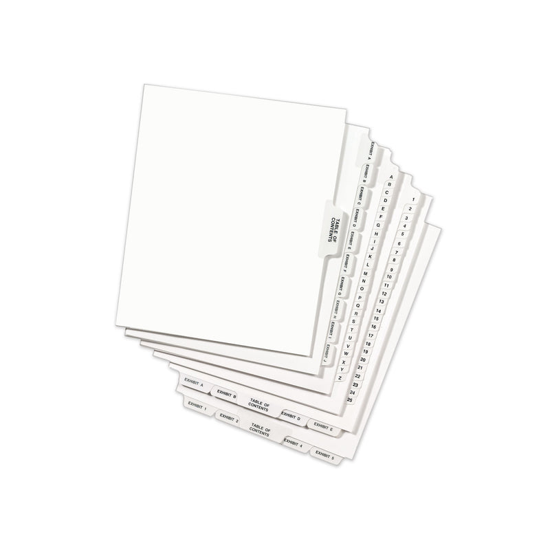 Avery-Style Preprinted Legal Bottom Tab Dividers, 26-Tab, Exhibit P, 11 x 8.5, White, 25/Pack