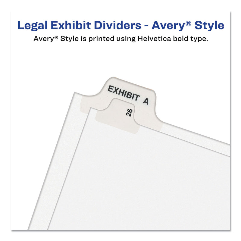 Avery-Style Preprinted Legal Bottom Tab Dividers, 26-Tab, Exhibit P, 11 x 8.5, White, 25/Pack
