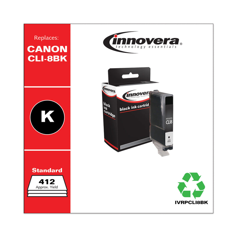 Innovera Remanufactured Black Ink, Replacement for CLI8BK (0620B002), 412 Page-Yield