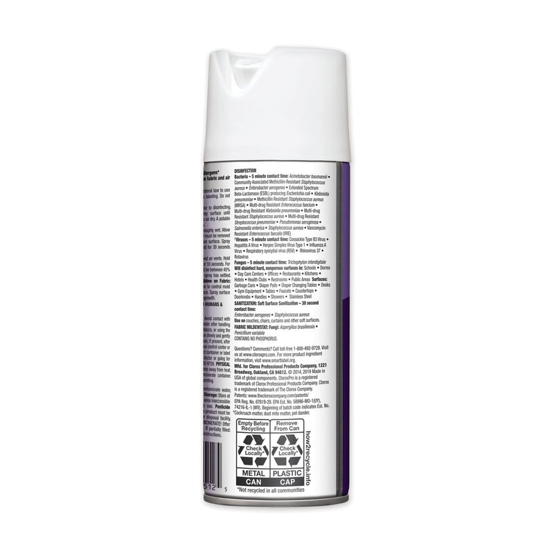 Clorox 4 in One Disinfectant and Sanitizer, Lavender, 14 oz Aerosol Spray, 12/Carton