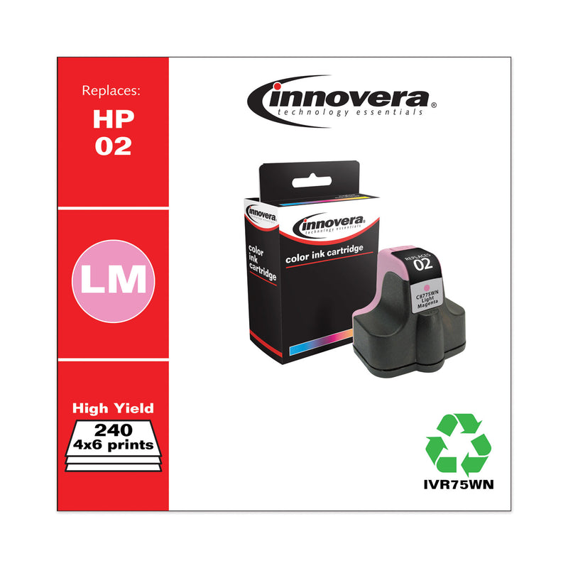 Innovera Remanufactured Light Magenta Ink, Replacement for 02 (C8775WN), 240 Page-Yield