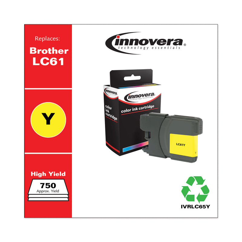 Innovera Remanufactured Yellow High-Yield Ink, Replacement for LC65Y, 750 Page-Yield