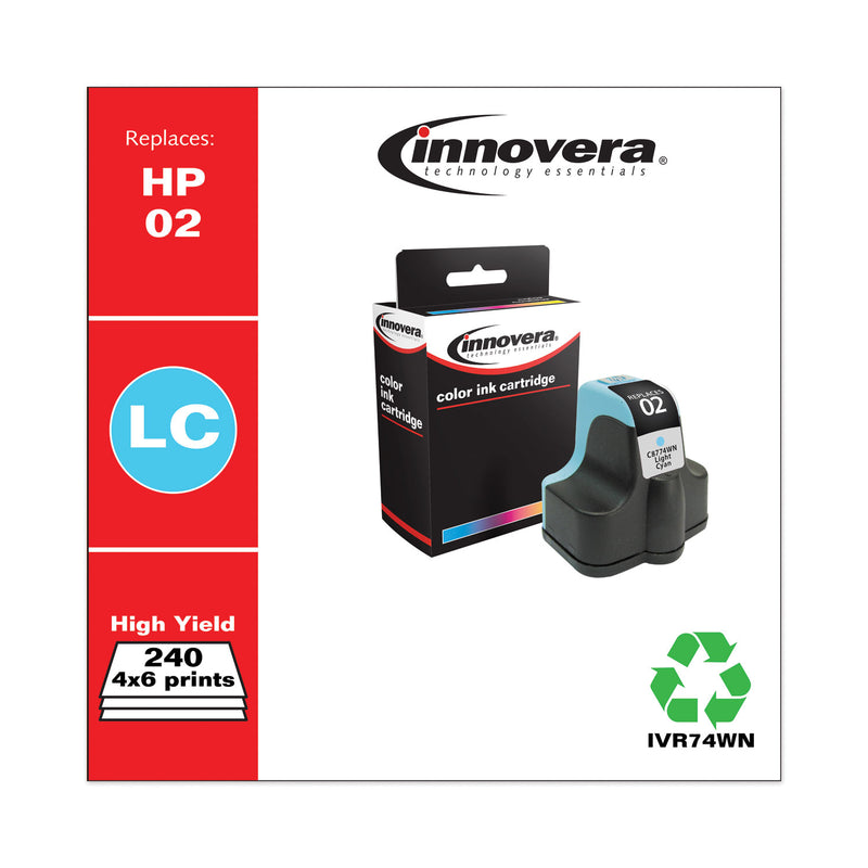 Innovera Remanufactured Light Cyan Ink, Replacement for 02 (C8774WN), 240 Page-Yield