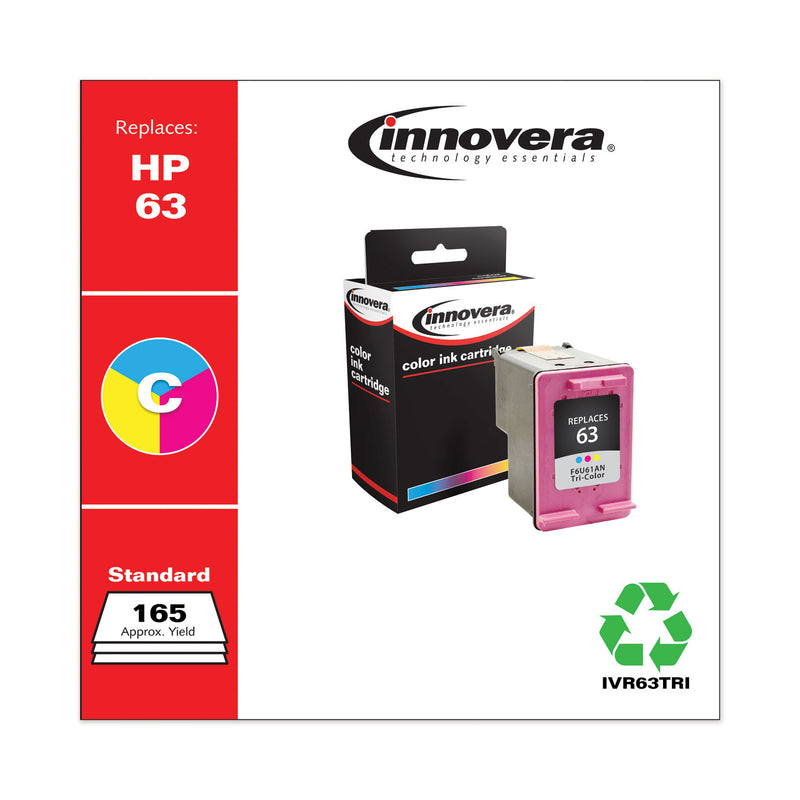 Innovera Remanufactured Tri-Color Ink, Replacement for 63 (F6U61AN), 165 Page-Yield