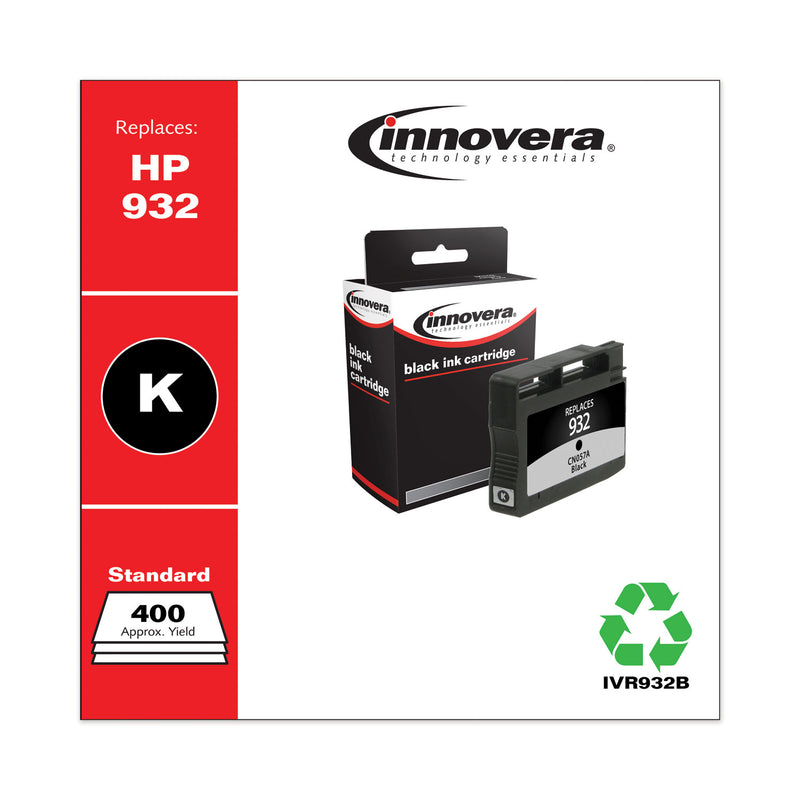 Innovera Remanufactured Black Ink, Replacement for 932 (CN057A), 400 Page-Yield