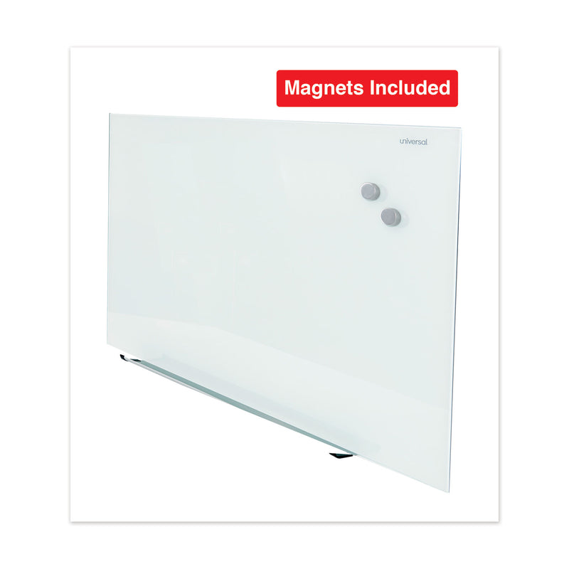 Universal Frameless Magnetic Glass Marker Board, 36" x 24", White