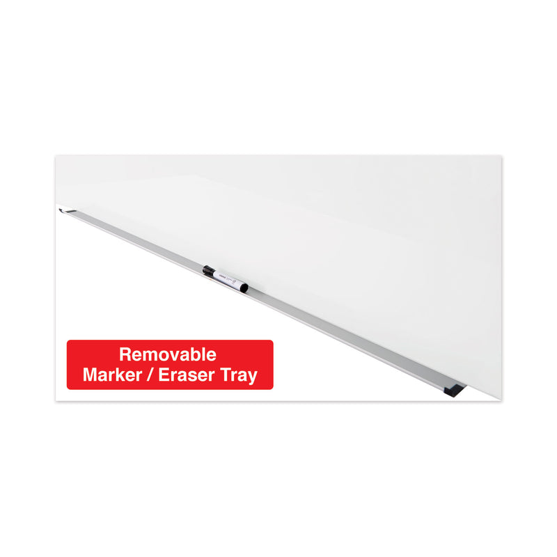 Universal Frameless Magnetic Glass Marker Board, 36" x 24", White