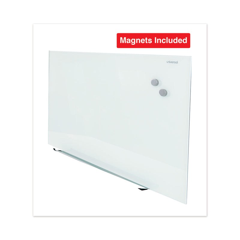 Universal Frameless Magnetic Glass Marker Board, 48" x 36", White