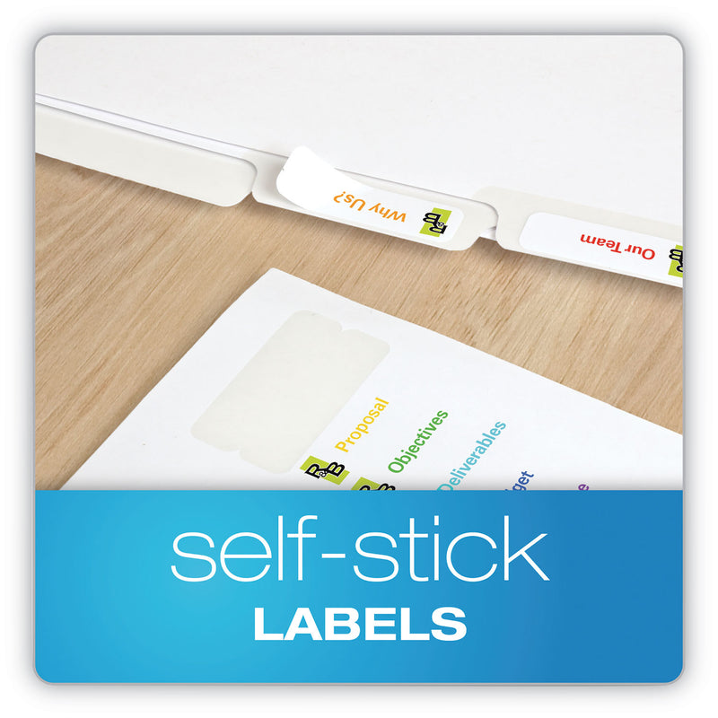 Oxford Custom Label Tab Dividers with Self-Adhesive Tab Labels, 5-Tab, 11 x 8.5, White, 25 Sets