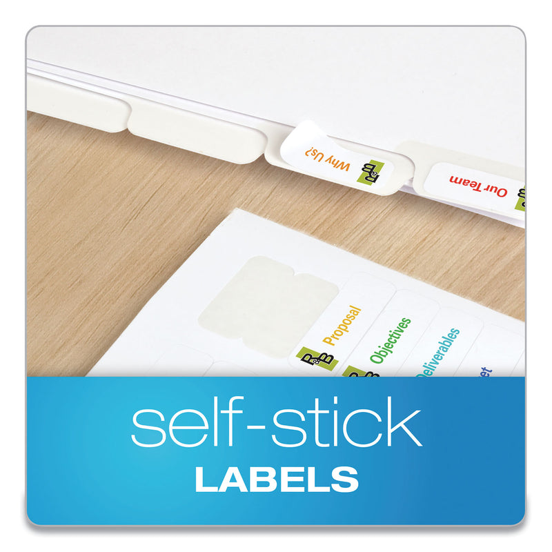 Oxford Custom Label Tab Dividers with Self-Adhesive Tab Labels, 8-Tab, 11 x 8.5, White, 5 Sets