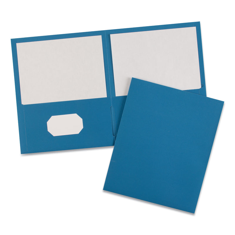 Avery Two-Pocket Folder, 40-Sheet Capacity, 11 x 8.5, Light Blue, 25/Box