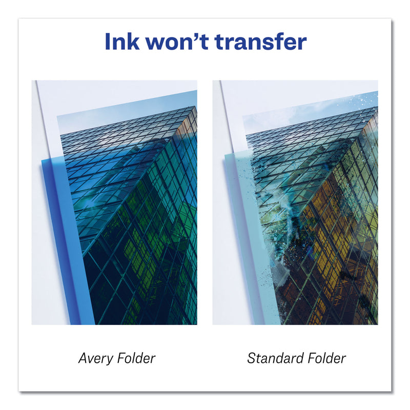 Avery Plastic Two-Pocket Folder, 20-Sheet Capacity, 11 x 8.5, Translucent Blue