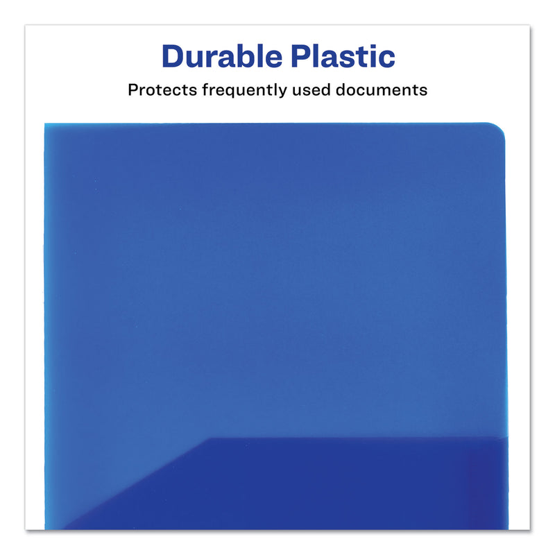 Avery Plastic Two-Pocket Folder, 20-Sheet Capacity, 11 x 8.5, Translucent Blue