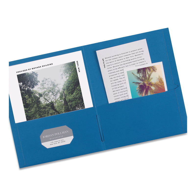 Avery Two-Pocket Folder, 40-Sheet Capacity, 11 x 8.5, Light Blue, 25/Box