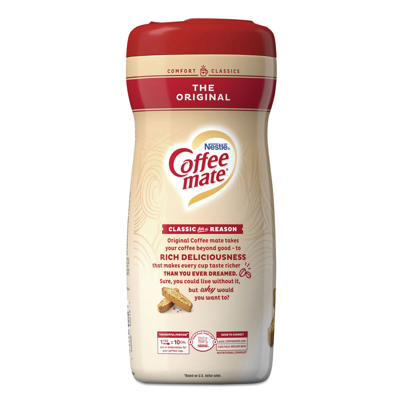 Coffee mate Non-Dairy Powdered Creamer, Original, 22 oz Canister, 12/Carton