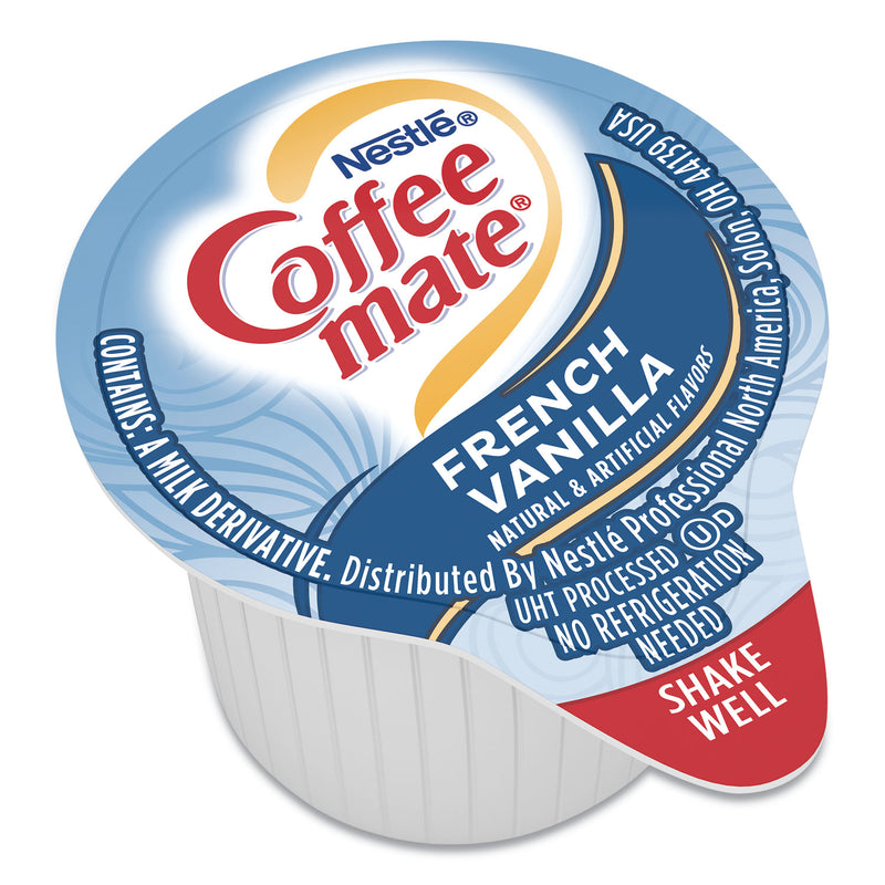 Coffee mate Liquid Coffee Creamer, French Vanilla, 0.38 oz Mini Cups, 50/Box, 4 Boxes/Carton, 200 Total/Carton