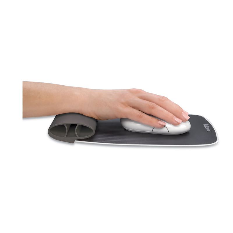 Fellowes I-Spire Wrist Rocker Mouse Pad with Wrist Rest, 7.81 x 10, Gray