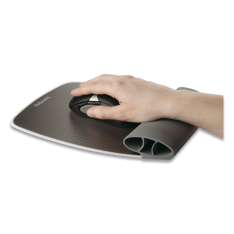 Fellowes I-Spire Wrist Rocker Mouse Pad with Wrist Rest, 7.81 x 10, Gray