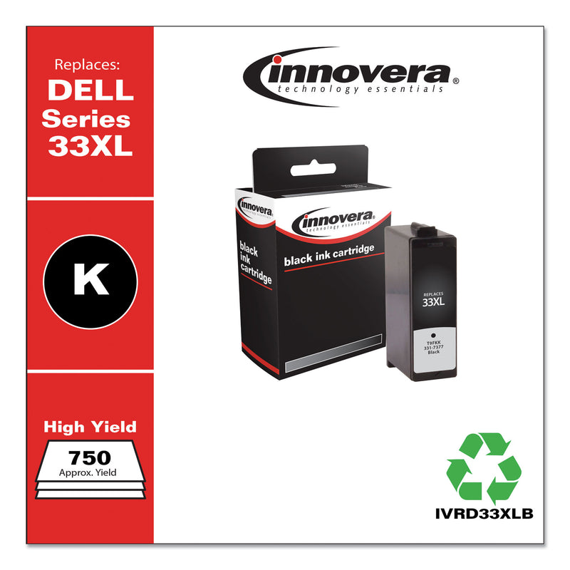 Innovera Remanufactured Black Ink, Replacement for 33XL (T9FKK331-7377), 750 Page-Yield