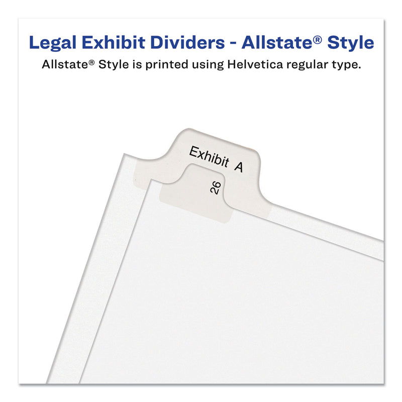 Avery Preprinted Legal Exhibit Side Tab Index Dividers, Allstate Style, 10-Tab, 15, 11 x 8.5, White, 25/Pack