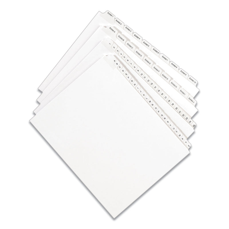 Avery Preprinted Legal Exhibit Side Tab Index Dividers, Allstate Style, 10-Tab, 15, 11 x 8.5, White, 25/Pack