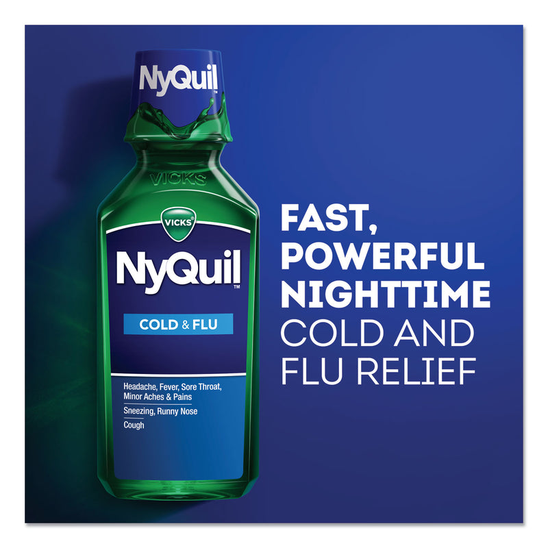 Vicks NyQuil Cold and Flu Nighttime Liquid, 12 oz Bottle
