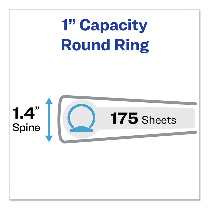 Avery Legal Durable View Binder with Round Rings, 3 Rings, 1" Capacity, 14 x 8.5, White