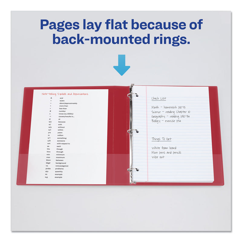 Avery Durable Non-View Binder with DuraHinge and Slant Rings, 3 Rings, 1" Capacity, 11 x 8.5, Red