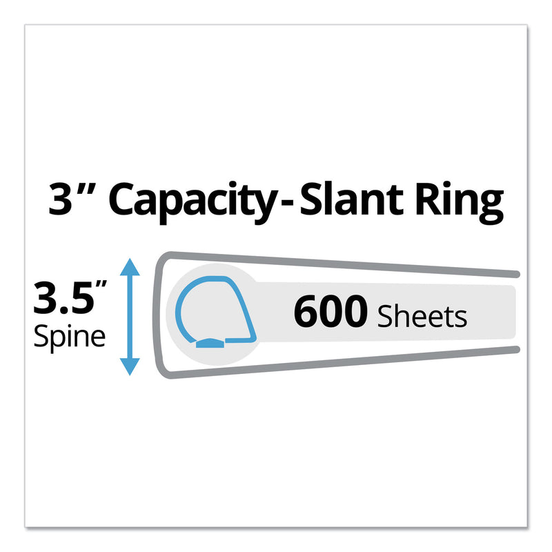 Avery Durable Non-View Binder with DuraHinge and Slant Rings, 3 Rings, 3" Capacity, 11 x 8.5, Blue