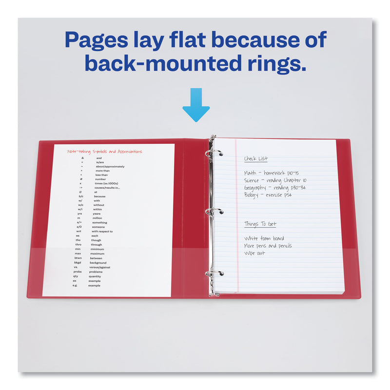 Avery Durable Non-View Binder with DuraHinge and Slant Rings, 3 Rings, 3" Capacity, 11 x 8.5, Red