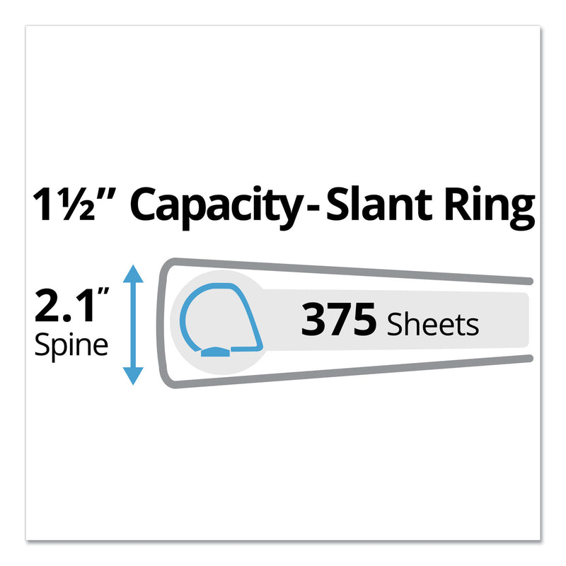 Avery Durable Non-View Binder with DuraHinge and Slant Rings, 3 Rings, 1.5" Capacity, 11 x 8.5, Green