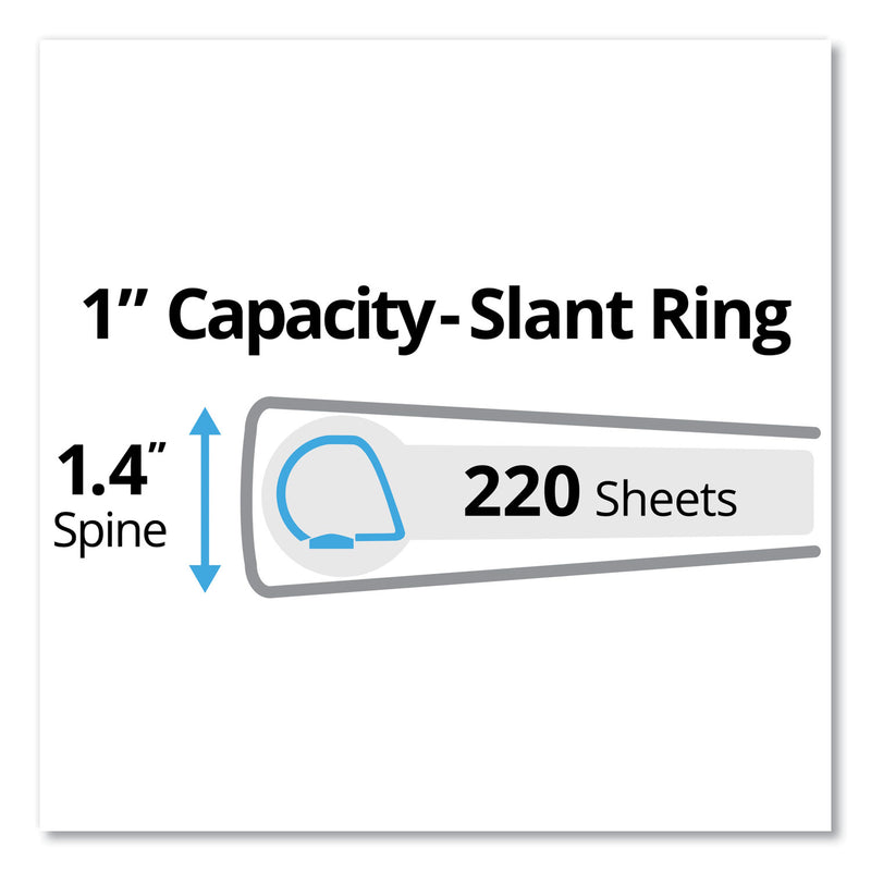 Avery Durable Non-View Binder with DuraHinge and Slant Rings, 3 Rings, 1" Capacity, 11 x 8.5, Red