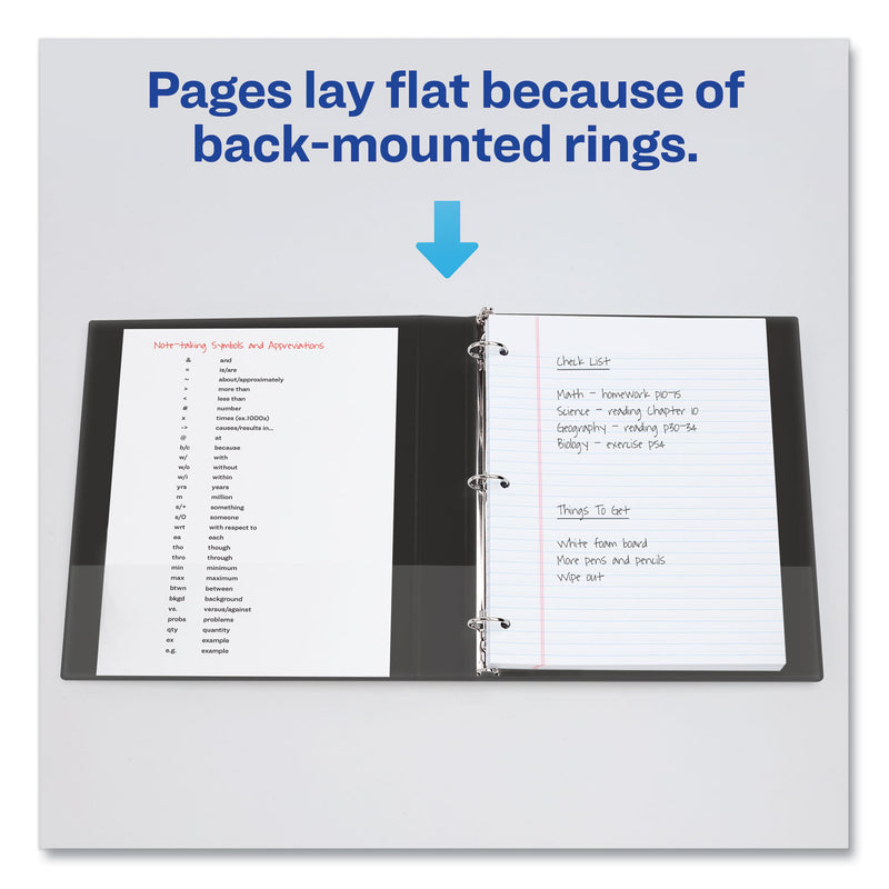 Avery Economy Non-View Binder with Round Rings, 3 Rings, 1.5" Capacity, 11 x 8.5, Black, (4401)