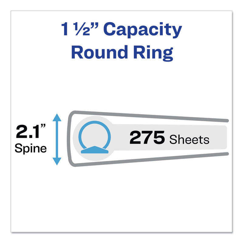 Avery Economy View Binder with Round Rings , 3 Rings, 1.5" Capacity, 11 x 8.5, White, (5726)