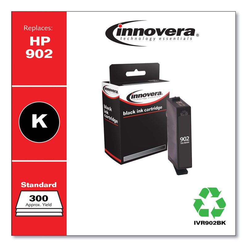 Innovera Remanufactured Black Ink, Replacement for 902 (T6L98AN), 300 Page-Yield