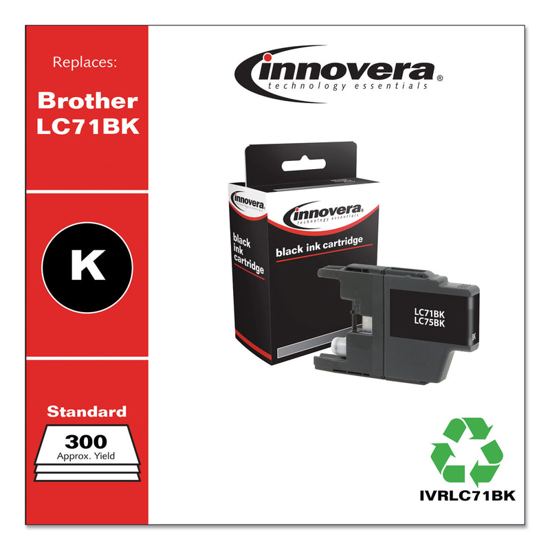 Innovera Remanufactured Black Ink, Replacement for LC71BK, 300 Page-Yield