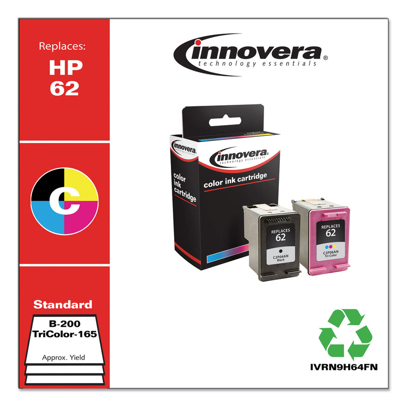 Innovera Remanufactured Black/Tri-Color Ink, Replacement for 62 (N9H64FN), 200/165 Page-Yield