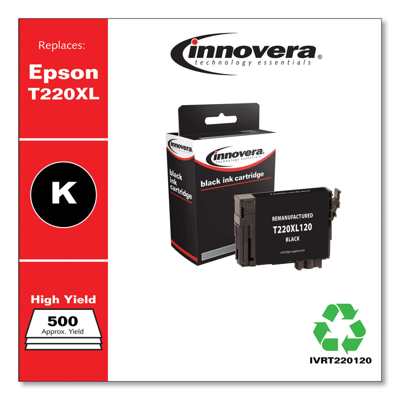 Innovera Remanufactured Black High-Yield Ink, Replacement for 220XL (T220XL120-S), 500 Page-Yield